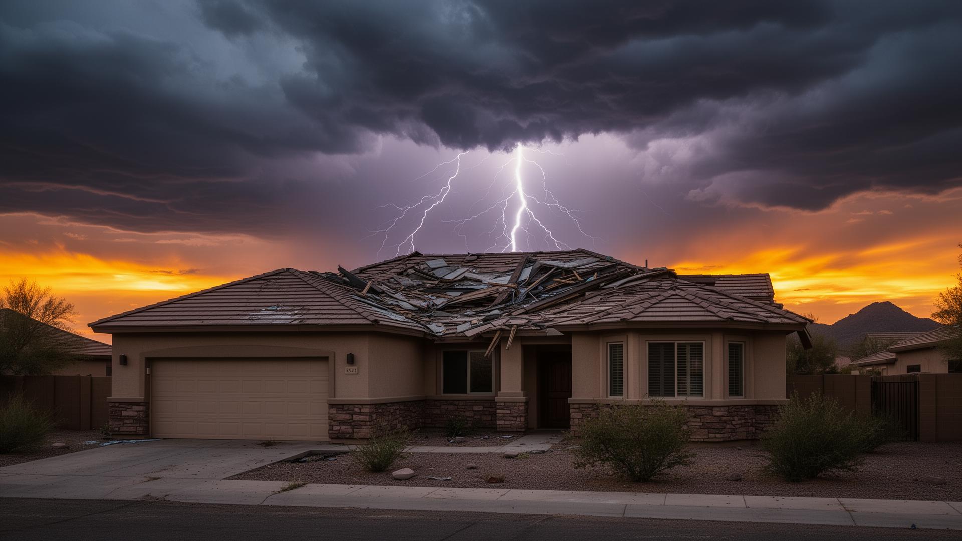 Storm damaged Arizona home